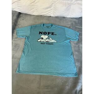 NWOT Peanuts Snoopy Light Blue "Nope. Not Today" T-Shirt Men's XL